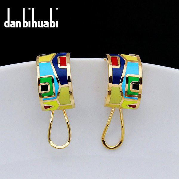 Elegant Alloy Colorful Stud Earrings