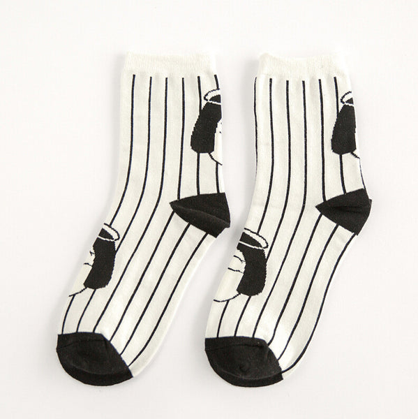 Funny Women Cotton Socks Japanese Cartoon Figure Pattern