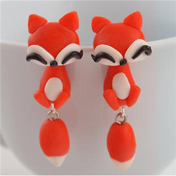 Cute Animal Cat Fox Women Earrings