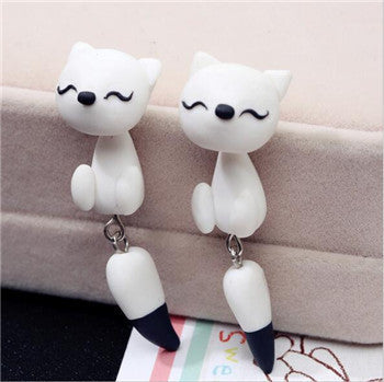 Cute Animal Cat Fox Women Earrings